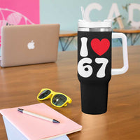I Love 67 Tumbler With Handle 67th Birthday Six Seven Funny Gen Alpha Slang Saying - Wonder Print Shop
