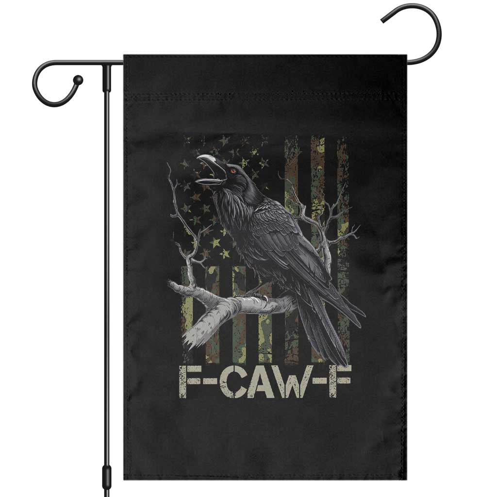 Funny Crow Garden Flag F-Caw-F Raven Camo USA Flag Adult Humor - Wonder Print Shop