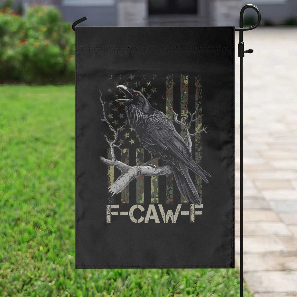 Funny Crow Garden Flag F-Caw-F Raven Camo USA Flag Adult Humor - Wonder Print Shop