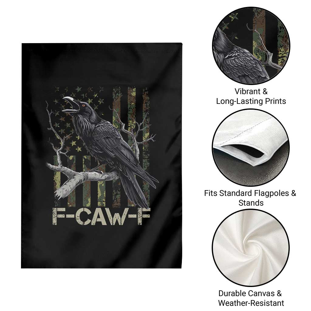 Funny Crow Garden Flag F-Caw-F Raven Camo USA Flag Adult Humor - Wonder Print Shop