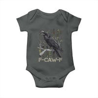 Funny Crow Baby Onesie F-Caw-F Raven Camo USA Flag Adult Humor - Wonder Print Shop