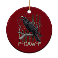 Funny Crow Ceramic Ornament F-Caw-F Raven Camo USA Flag Adult Humor - Wonder Print Shop
