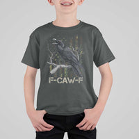 Funny Crow T Shirt For Kid F-Caw-F Raven Camo USA Flag Adult Humor - Wonder Print Shop