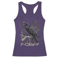 Funny Crow Racerback Tank Top F-Caw-F Raven Camo USA Flag Adult Humor - Wonder Print Shop