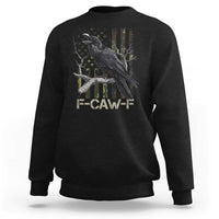Funny Crow Sweatshirt F-Caw-F Raven Camo USA Flag Adult Humor - Wonder Print Shop