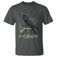 Funny Crow T Shirt F-Caw-F Raven Camo USA Flag Adult Humor - Wonder Print Shop