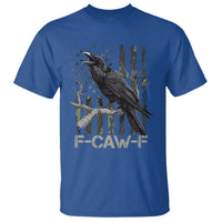 Funny Crow T Shirt F-Caw-F Raven Camo USA Flag Adult Humor - Wonder Print Shop