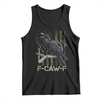 Funny Crow Tank Top F-Caw-F Raven Camo USA Flag Adult Humor - Wonder Print Shop