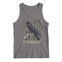 Funny Crow Tank Top F-Caw-F Raven Camo USA Flag Adult Humor - Wonder Print Shop