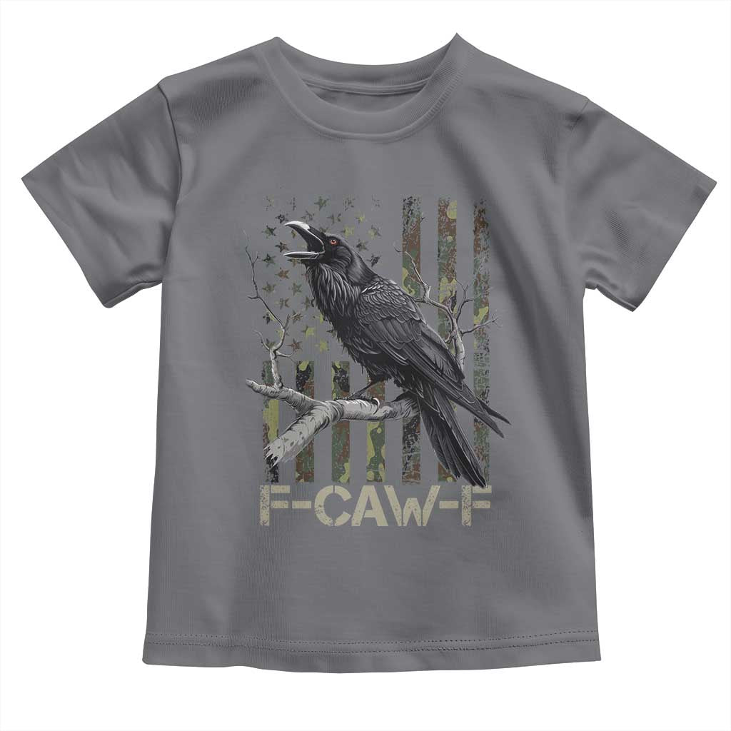 Funny Crow Toddler T Shirt F-Caw-F Raven Camo USA Flag Adult Humor - Wonder Print Shop