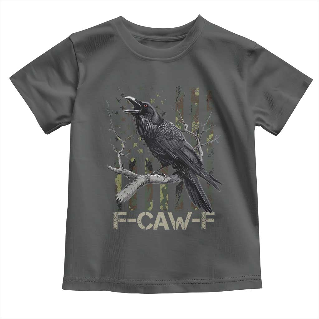 Funny Crow Toddler T Shirt F-Caw-F Raven Camo USA Flag Adult Humor - Wonder Print Shop
