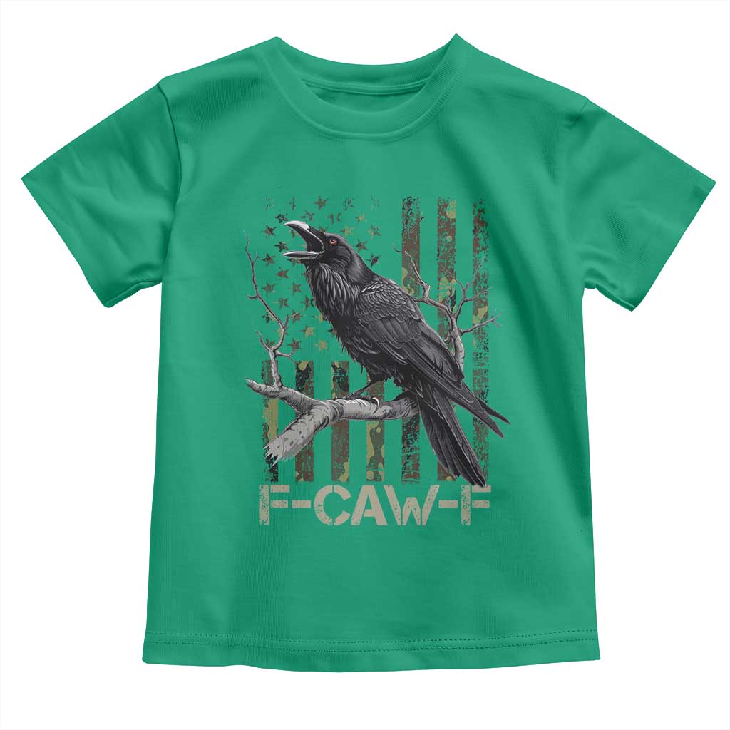 Funny Crow Toddler T Shirt F-Caw-F Raven Camo USA Flag Adult Humor - Wonder Print Shop