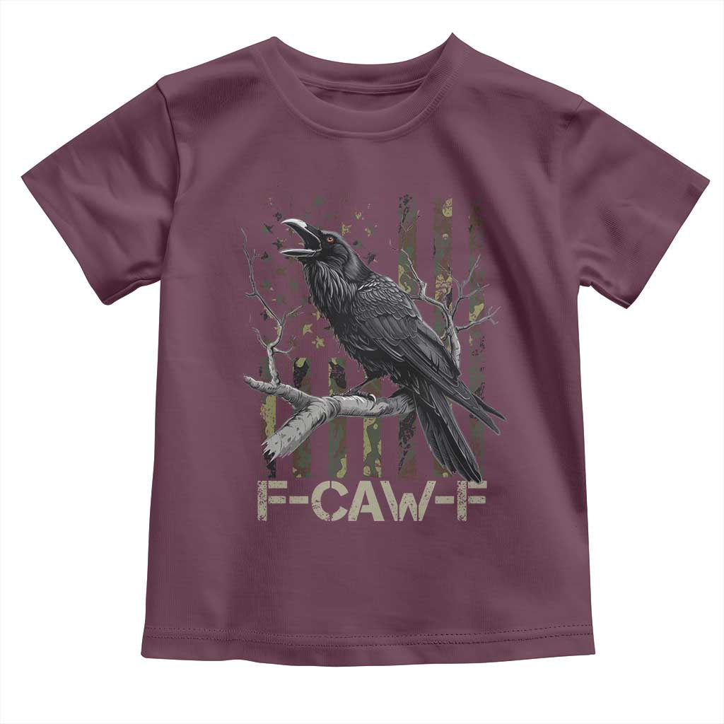 Funny Crow Toddler T Shirt F-Caw-F Raven Camo USA Flag Adult Humor - Wonder Print Shop