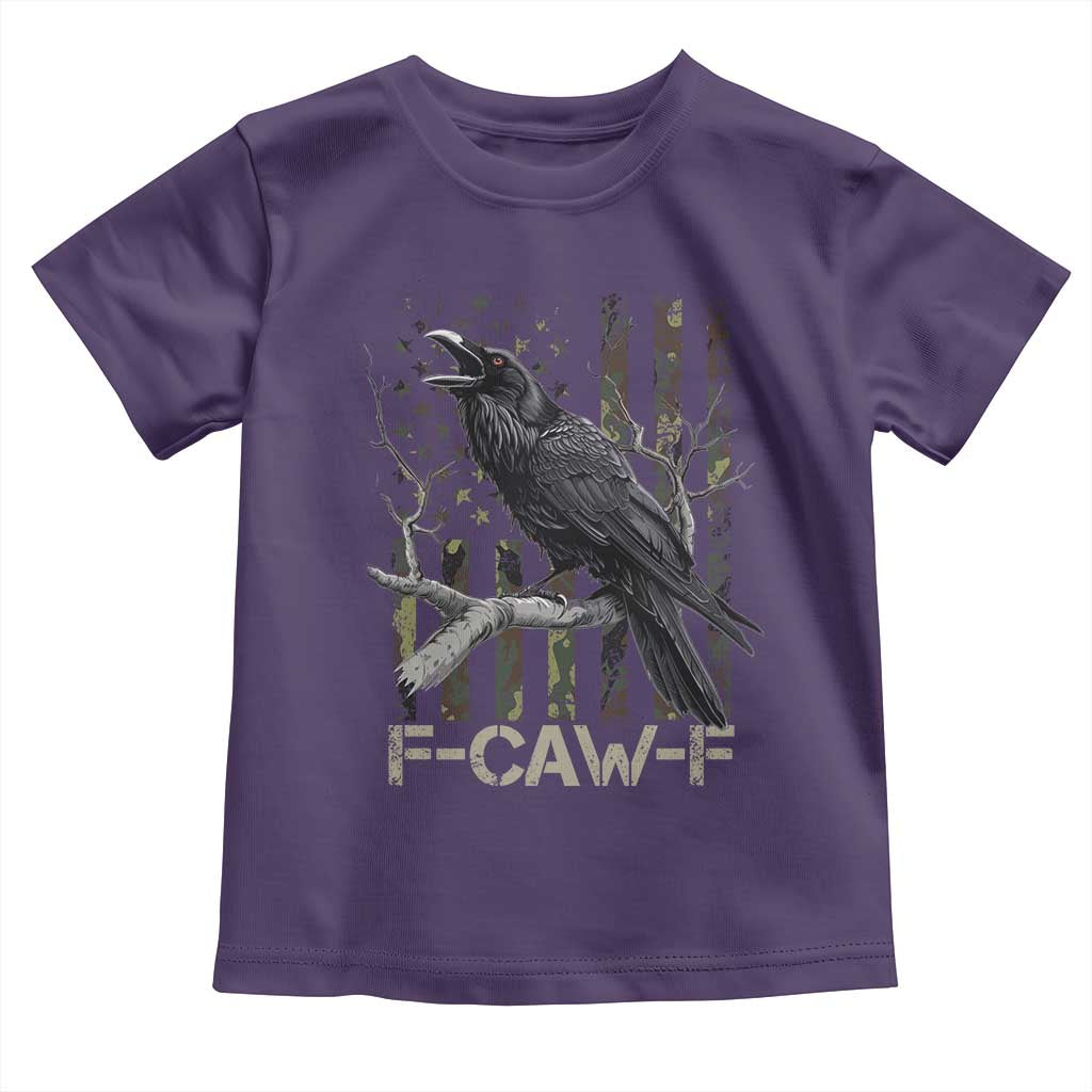 Funny Crow Toddler T Shirt F-Caw-F Raven Camo USA Flag Adult Humor - Wonder Print Shop