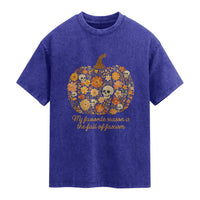 My Favorite Season is the Fall of Fascism Washed Cotton T-Shirt Social Justice Halloween Activist