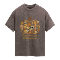 My Favorite Season is the Fall of Fascism Washed Cotton T-Shirt Social Justice Halloween Activist