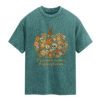 My Favorite Season is the Fall of Fascism Washed Cotton T-Shirt Social Justice Halloween Activist