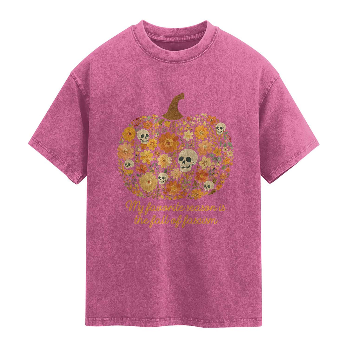 My Favorite Season is the Fall of Fascism Washed Cotton T-Shirt Social Justice Halloween Activist