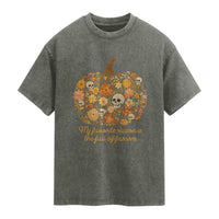 My Favorite Season is the Fall of Fascism Washed Cotton T-Shirt Social Justice Halloween Activist