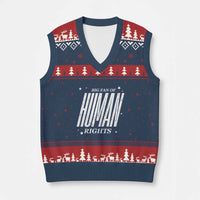 Big Fan Of Human Rights V-Neck Knit Sweater Vest Equality Activist - Wonder Print Shop