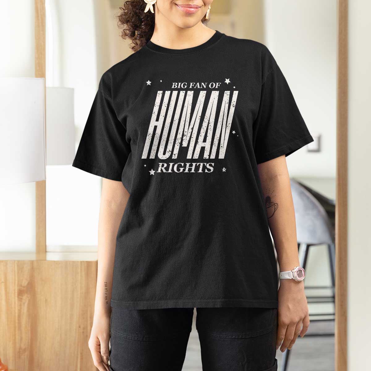 Big Fan Of Human Rights T Shirt For Women Equality Activist - Wonder Print Shop