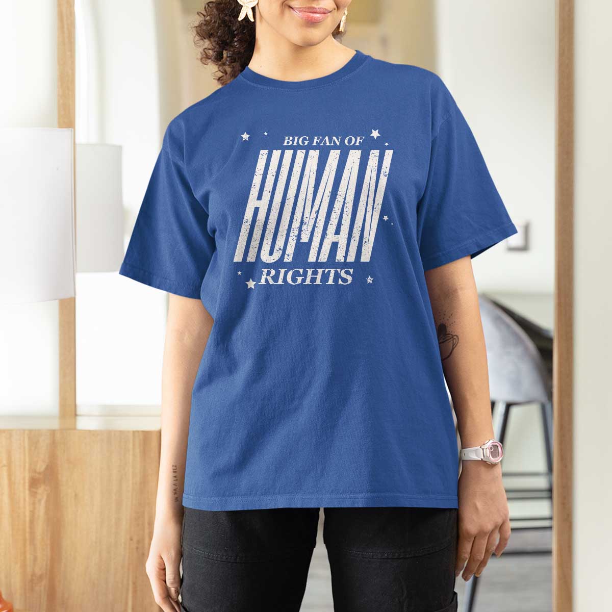 Big Fan Of Human Rights T Shirt For Women Equality Activist - Wonder Print Shop