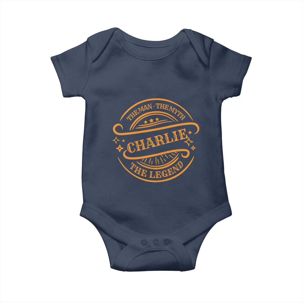 Charlie Kirk Memorial Baby Onesie Vintage The Man The Myth The Legend - Wonder Print Shop
