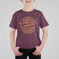 Charlie Kirk Memorial T Shirt For Kid Vintage The Man The Myth The Legend - Wonder Print Shop