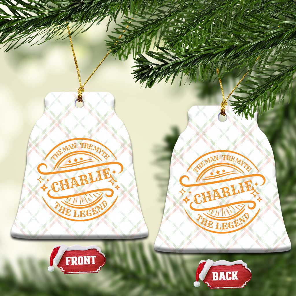 Charlie Kirk Memorial Ceramic Ornament Vintage The Man The Myth The Legend - Wonder Print Shop