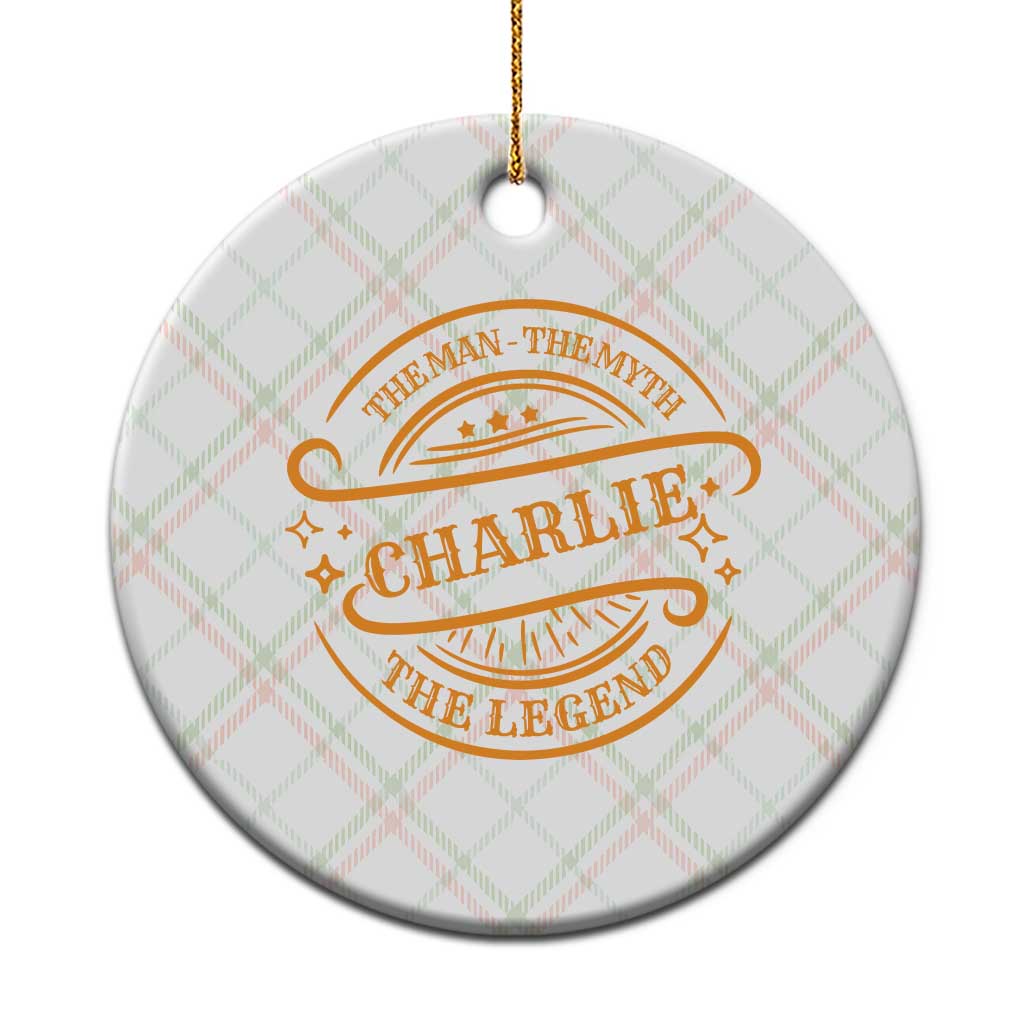 Charlie Kirk Memorial Ceramic Ornament Vintage The Man The Myth The Legend - Wonder Print Shop