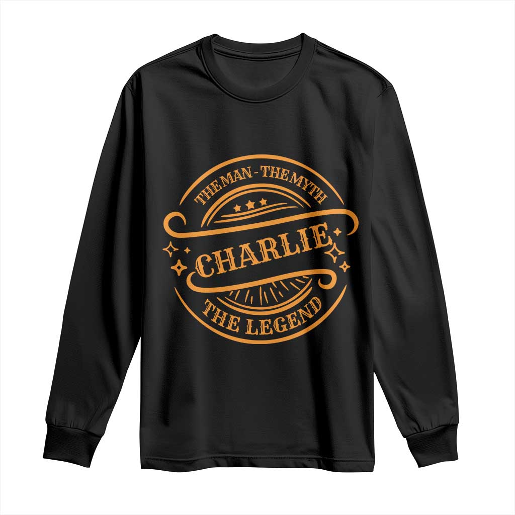 Charlie Kirk Memorial Long Sleeve Shirt Vintage The Man The Myth The Legend - Wonder Print Shop