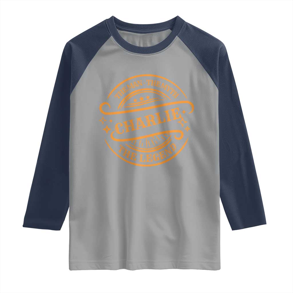 Charlie Kirk Memorial Raglan Shirt Vintage The Man The Myth The Legend - Wonder Print Shop