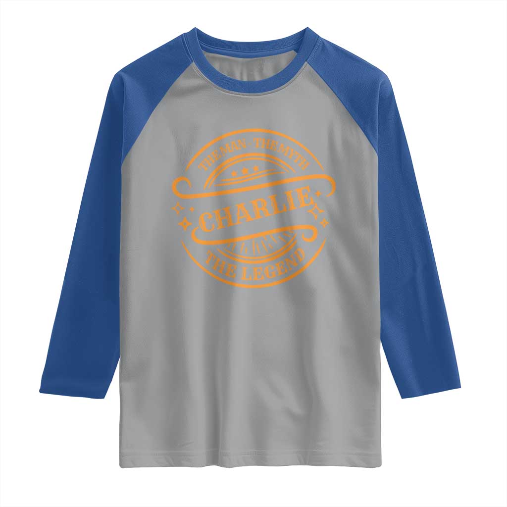 Charlie Kirk Memorial Raglan Shirt Vintage The Man The Myth The Legend - Wonder Print Shop
