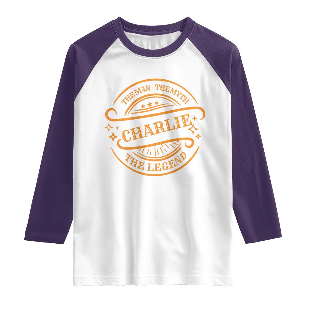 Charlie Kirk Memorial Raglan Shirt Vintage The Man The Myth The Legend - Wonder Print Shop