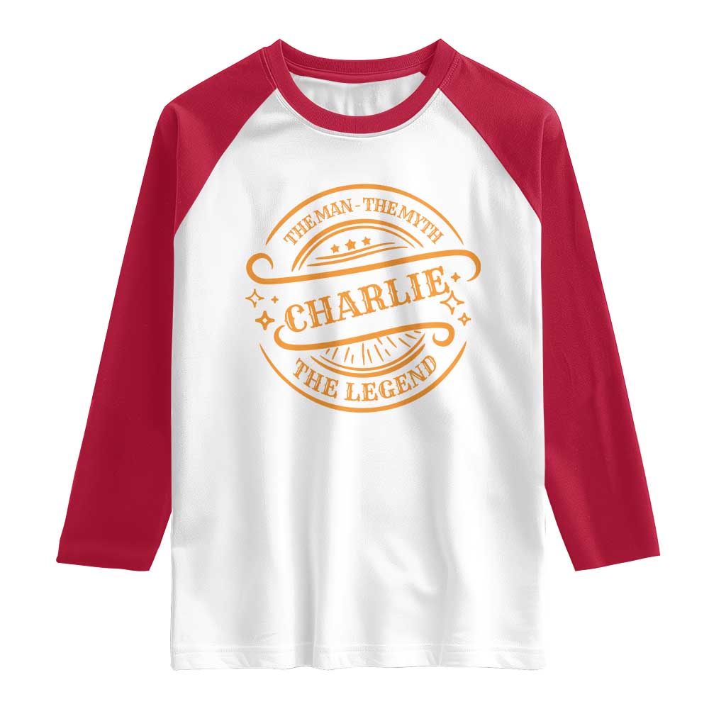 Charlie Kirk Memorial Raglan Shirt Vintage The Man The Myth The Legend - Wonder Print Shop