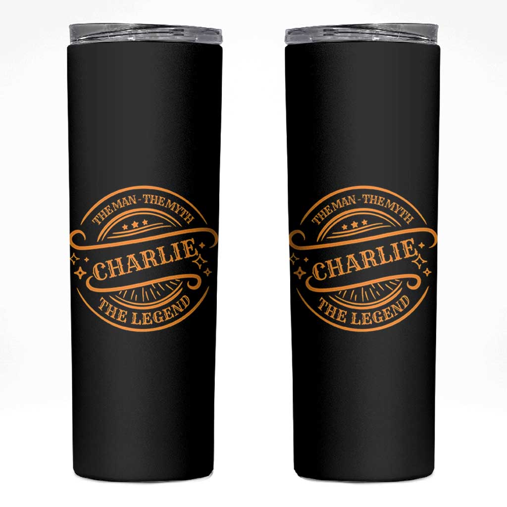 Charlie Kirk Memorial Skinny Tumbler Vintage The Man The Myth The Legend - Wonder Print Shop