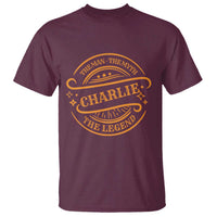 Charlie Kirk Memorial T Shirt Vintage The Man The Myth The Legend - Wonder Print Shop
