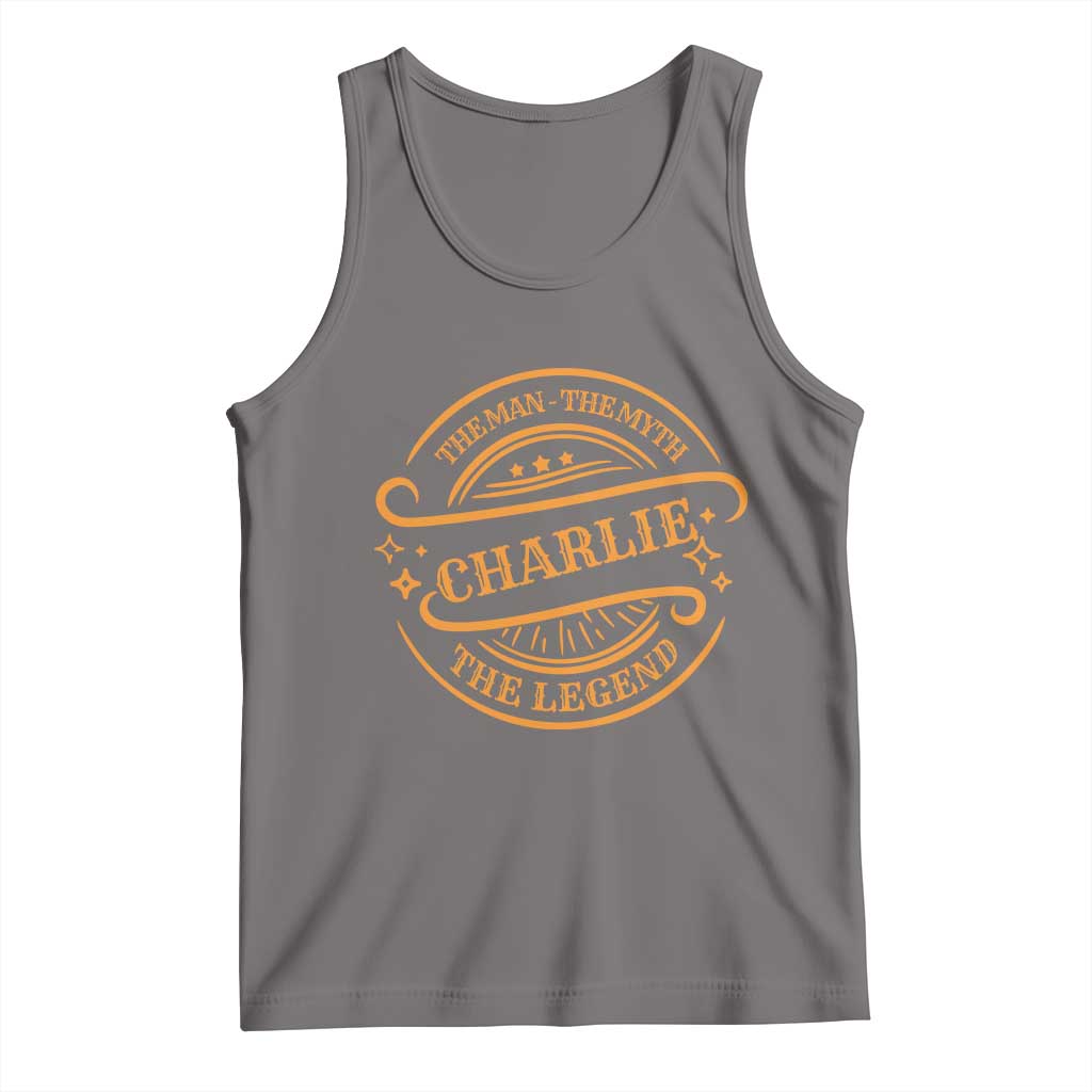 Charlie Kirk Memorial Tank Top Vintage The Man The Myth The Legend - Wonder Print Shop