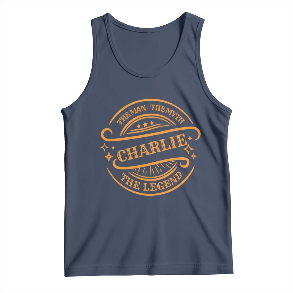 Charlie Kirk Memorial Tank Top Vintage The Man The Myth The Legend - Wonder Print Shop