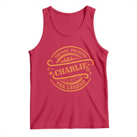 Charlie Kirk Memorial Tank Top Vintage The Man The Myth The Legend - Wonder Print Shop