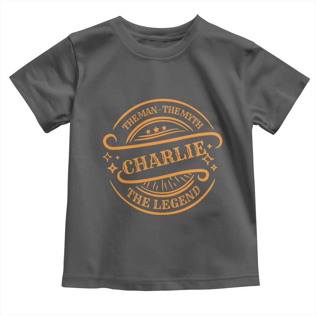 Charlie Kirk Memorial Toddler T Shirt Vintage The Man The Myth The Legend - Wonder Print Shop