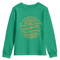 Charlie Kirk Memorial Youth Sweatshirt Vintage The Man The Myth The Legend - Wonder Print Shop
