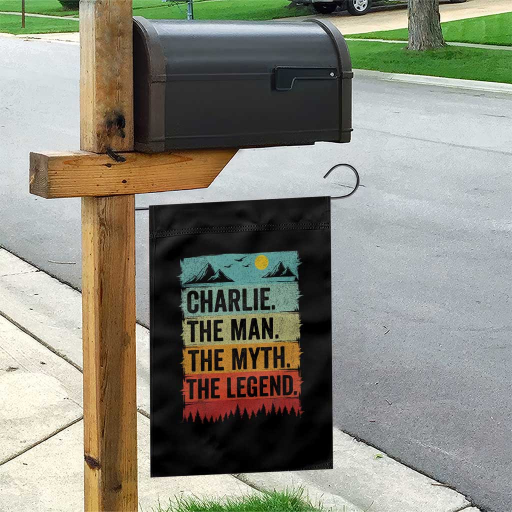 Charlie The Man The Myth The Legend Garden Flag Retro Vintage - Wonder Print Shop