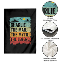 Charlie The Man The Myth The Legend Garden Flag Retro Vintage - Wonder Print Shop