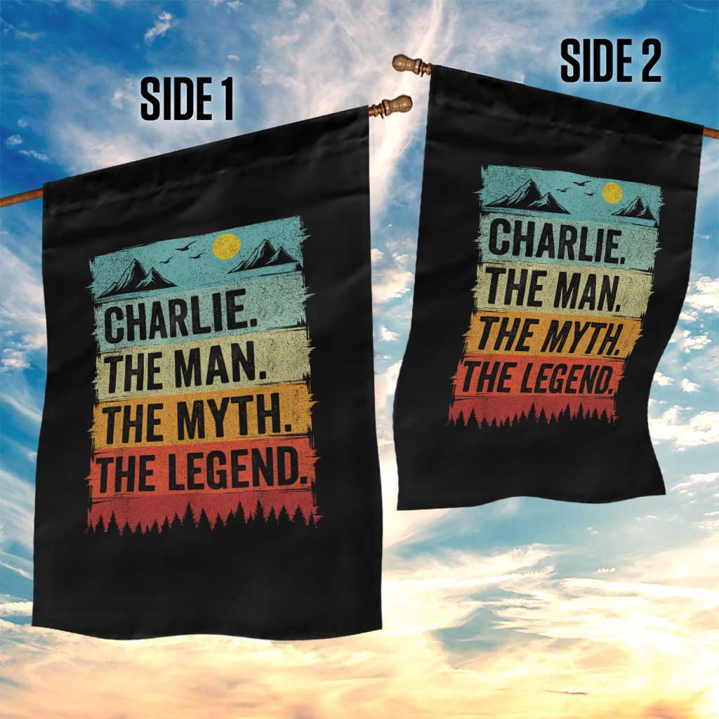 Charlie The Man The Myth The Legend Garden Flag Retro Vintage - Wonder Print Shop