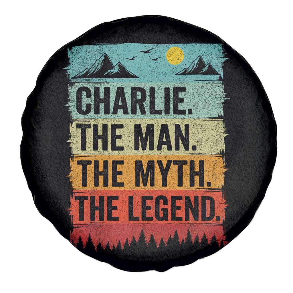 Charlie The Man The Myth The Legend Spare Tire Cover Retro Vintage - Wonder Print Shop