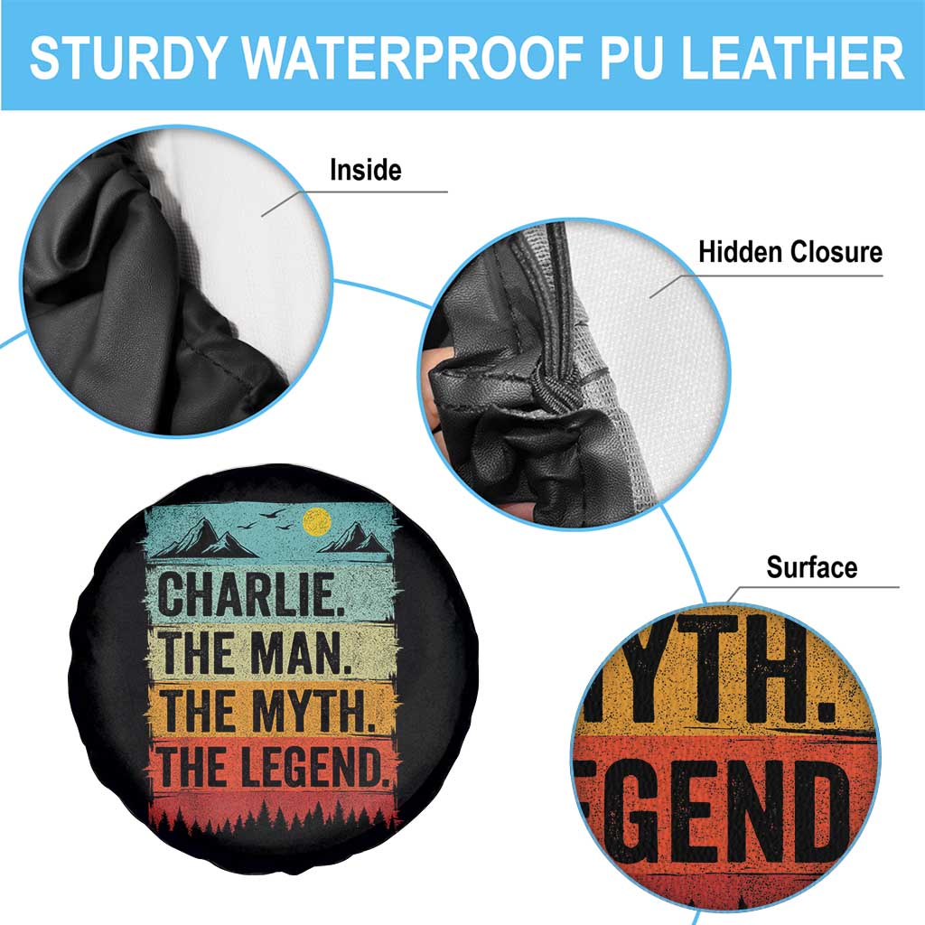 Charlie The Man The Myth The Legend Spare Tire Cover Retro Vintage - Wonder Print Shop