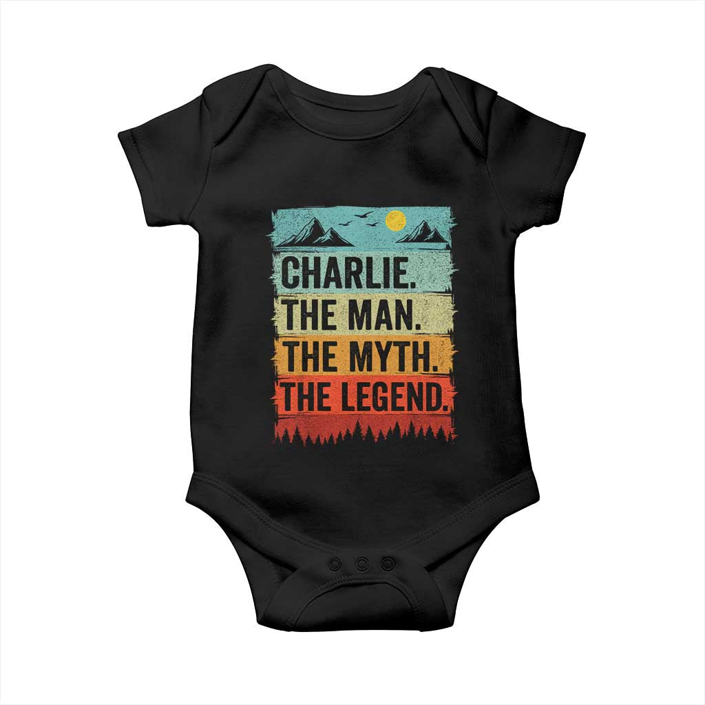 Charlie The Man The Myth The Legend Baby Onesie Retro Vintage - Wonder Print Shop