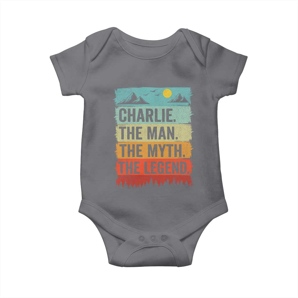 Charlie The Man The Myth The Legend Baby Onesie Retro Vintage - Wonder Print Shop