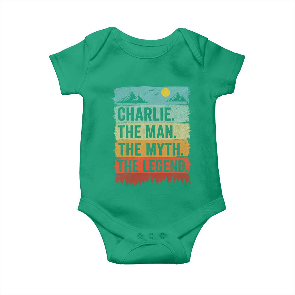 Charlie The Man The Myth The Legend Baby Onesie Retro Vintage - Wonder Print Shop